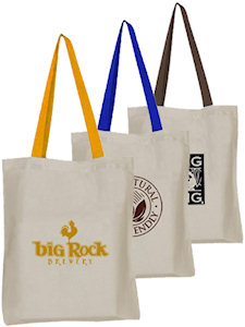 Tote Bags: Natural Tote Bag with Color Handles